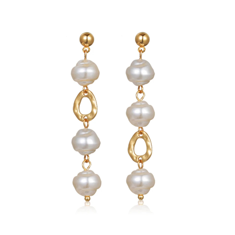 14K Matte Gold Plated Pearl Earrings Series - 1A4-GPSE053